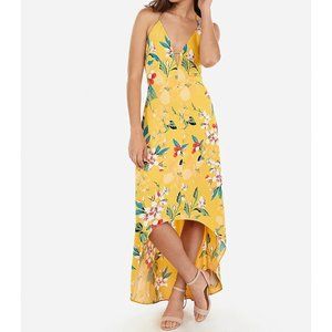 XS FLORAL HI-LO HEM TIE BACK MAXI DRESS IN PRINT